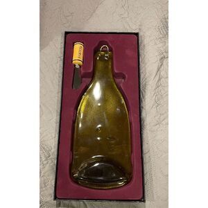 Wine Glass Cheese Platter and Spreader In Box
